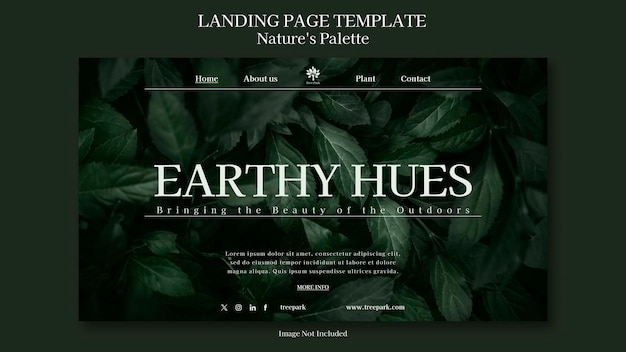 Landing page template Nature's Palette green fresh forest