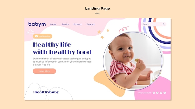 Landing page template for newborn baby