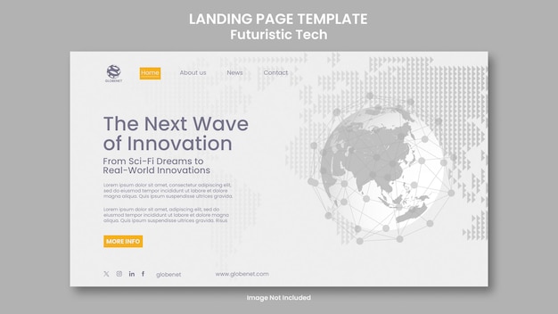 Landing page Template White Futuristic Technology