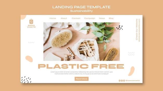 Landing page template for zero waste lifestyle