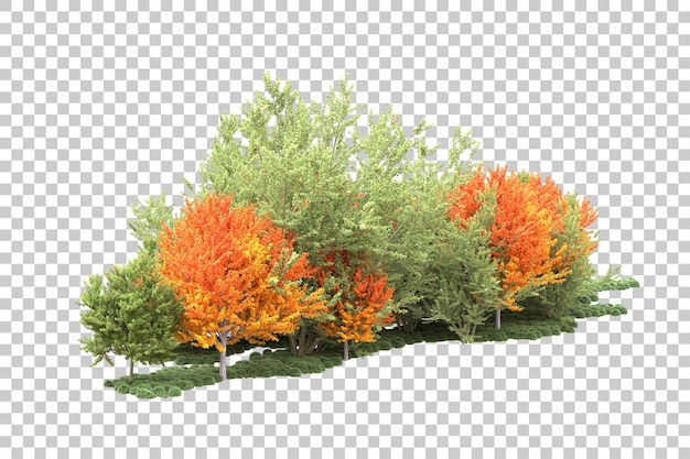 Landscape arrangement isolated on transparent background 3d rendering illustration