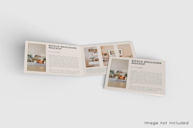 Landscape bifold brochure mockup