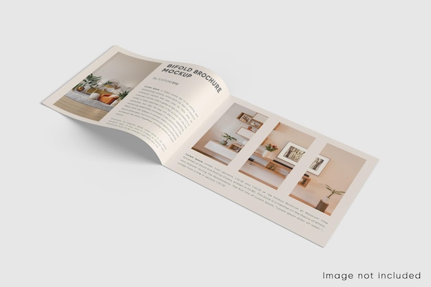 Landscape bifold brochure mockup