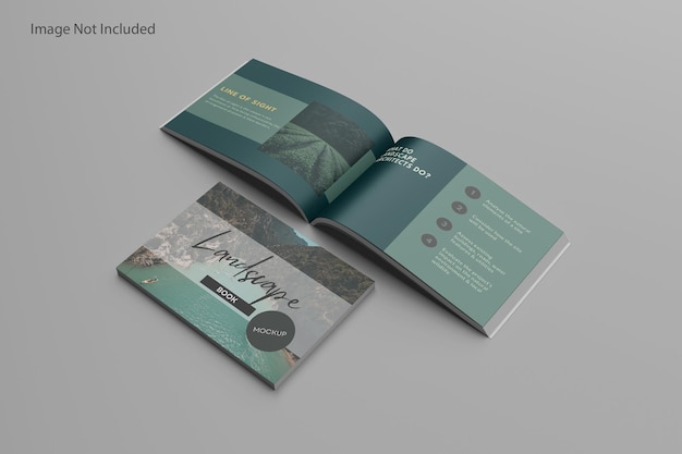 Landscape book mockup