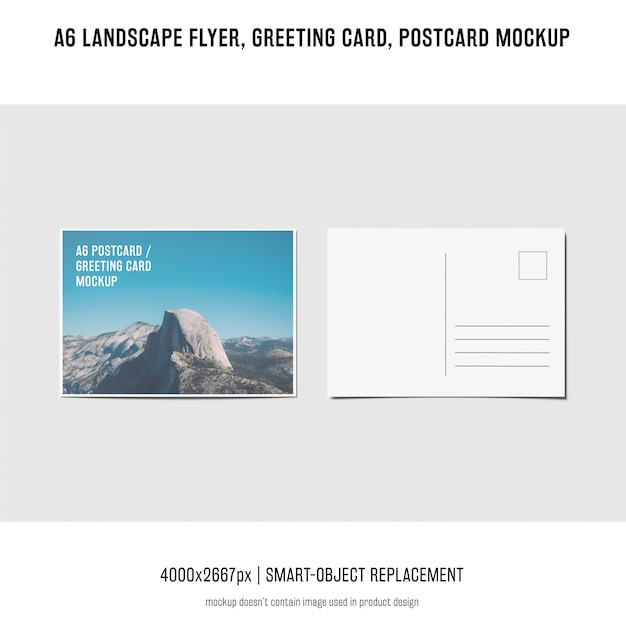 Landscape Flyer, Postcard, Greeting Card Mockup