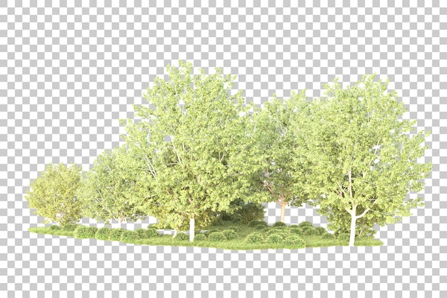 Landscape isolated on transparent background 3d rendering illustration