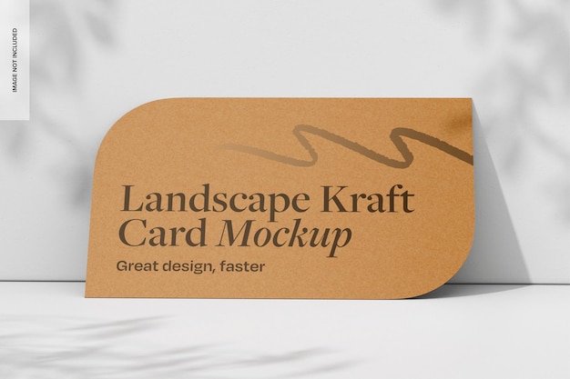 Landscape Kraft Card Mockup Leaned