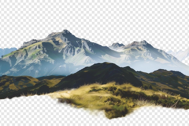 landscape in the mountains isolated on transparent background