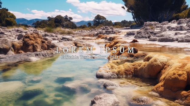 Landscape Scenery of Sulphur Point at Lake Rotorua New Zealand