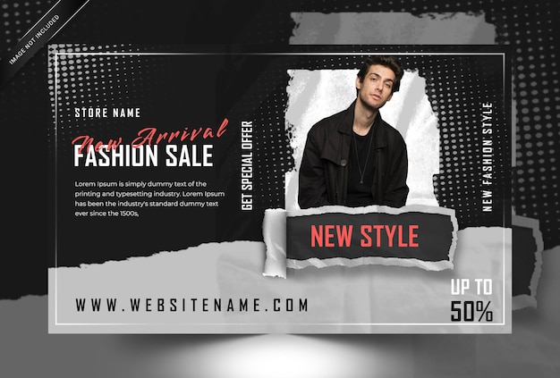 Landscape social media banner fashion sale PSD tempplate