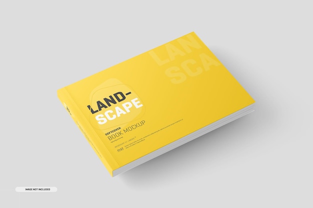 landscape softcover book mockup