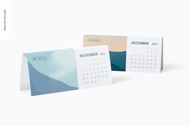 Landscape Table Calendars Mockup