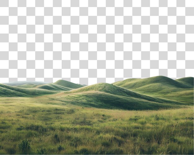 PSD landscape with a grassy field and rolling hills