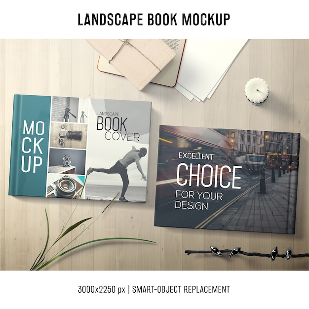 Lanscape book mockup