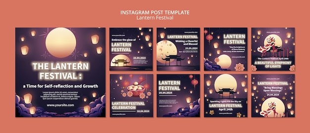 PSD lantern festival template design