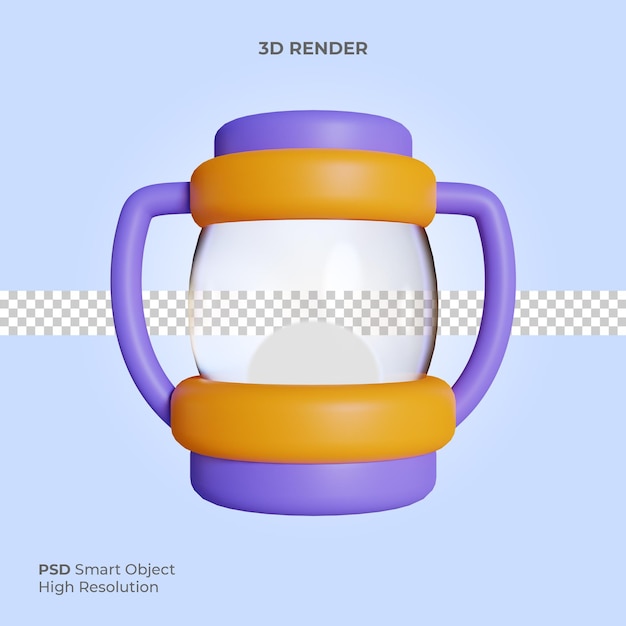 Lantern icon 3d render illustration isolated premium psd