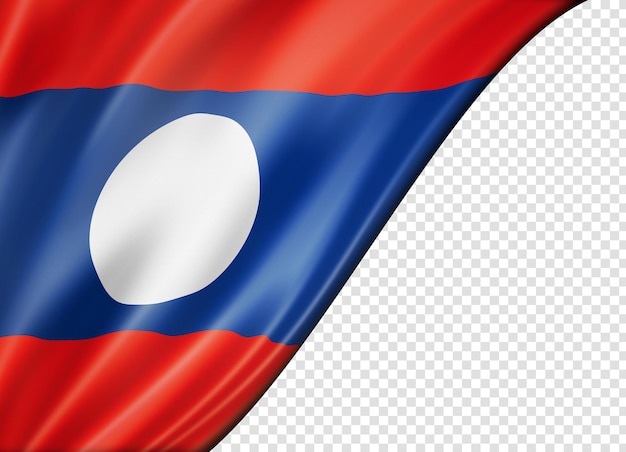 Laos flag isolated on white banner