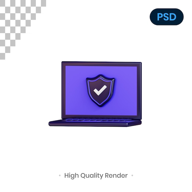 Laptop 3D Render Illustration Premium Psd