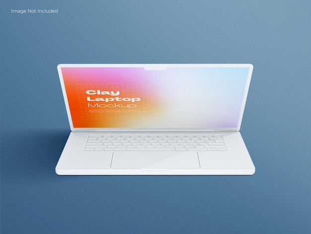 Laptop clay mockup