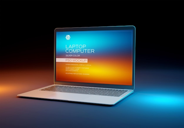 Laptop computer isolated on black Mockup