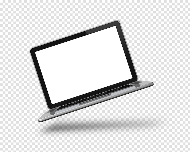 PSD laptop computer isolated on transparent background