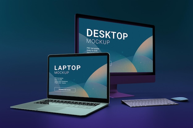 Laptop Desktop Mockup Screen mockups editable