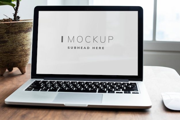 Laptop digital device screen mockup