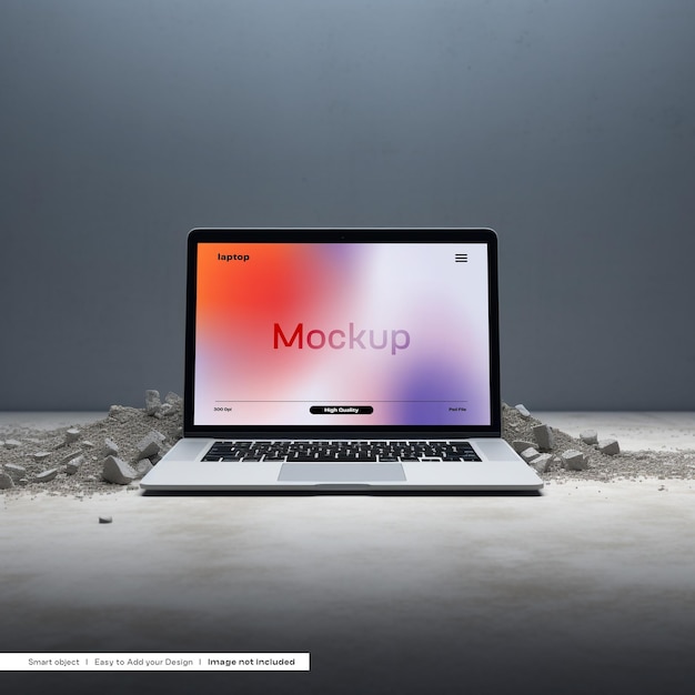 PSD laptop display mockup