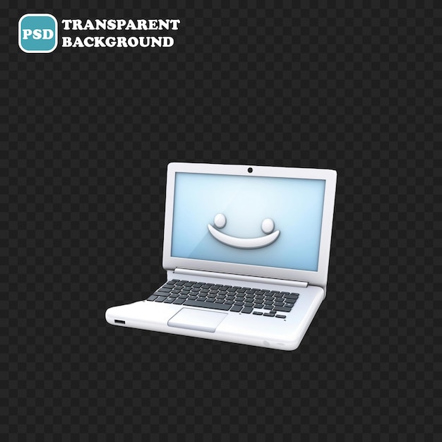 laptop icon isolated 3d render illustration