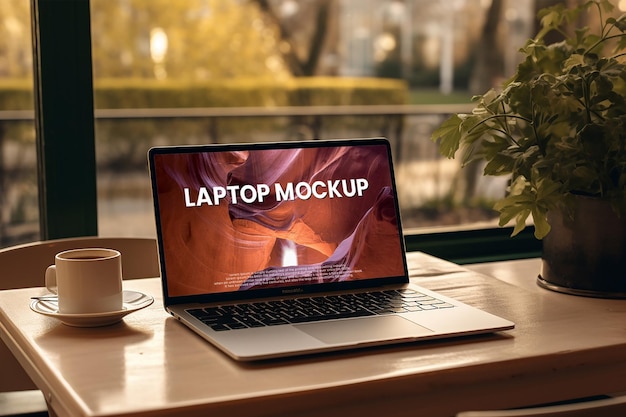 Laptop Mockup on a table