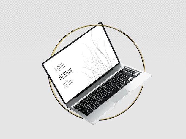 Laptop mockup with minimalistic background