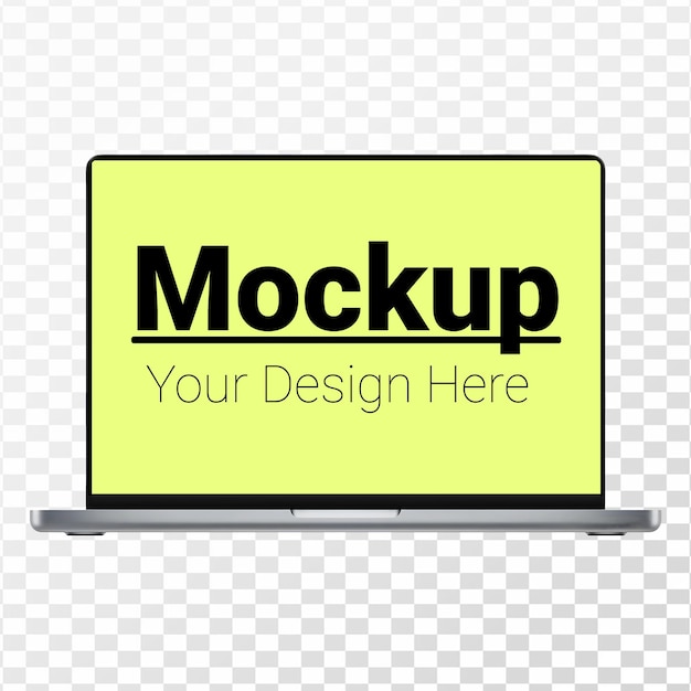 PSD laptop mockup without background