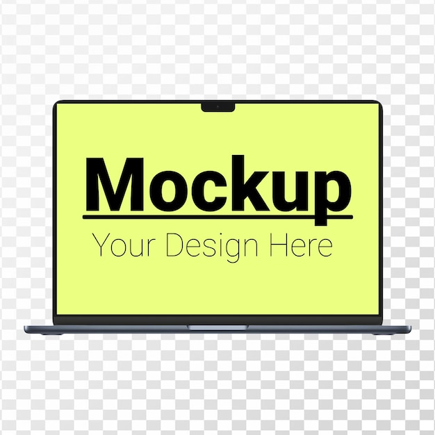 PSD laptop mockup without background