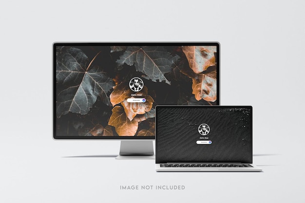 Laptop and Monitor Mockup