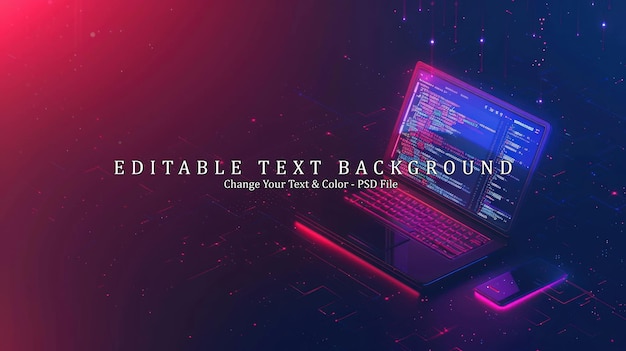 PSD laptop and phone on a digital background