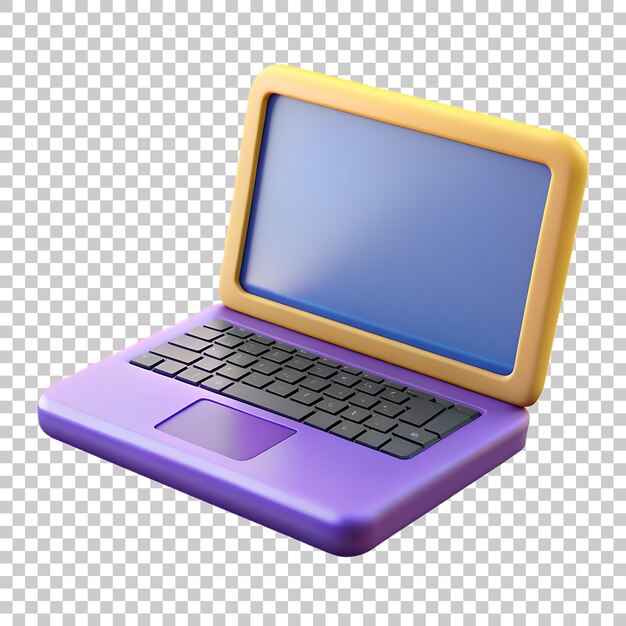 PSD laptop png icon 3d with transparent background