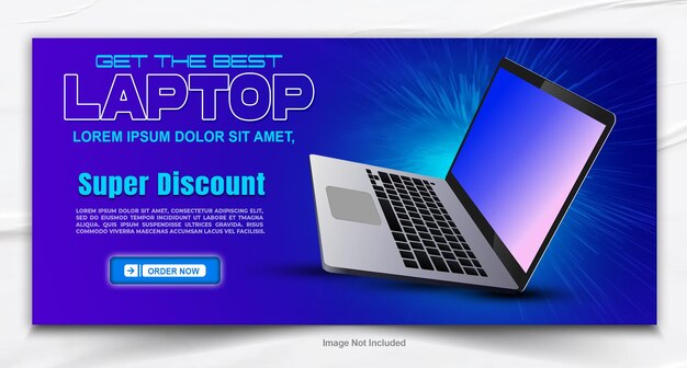 PSD laptop sale banner design template