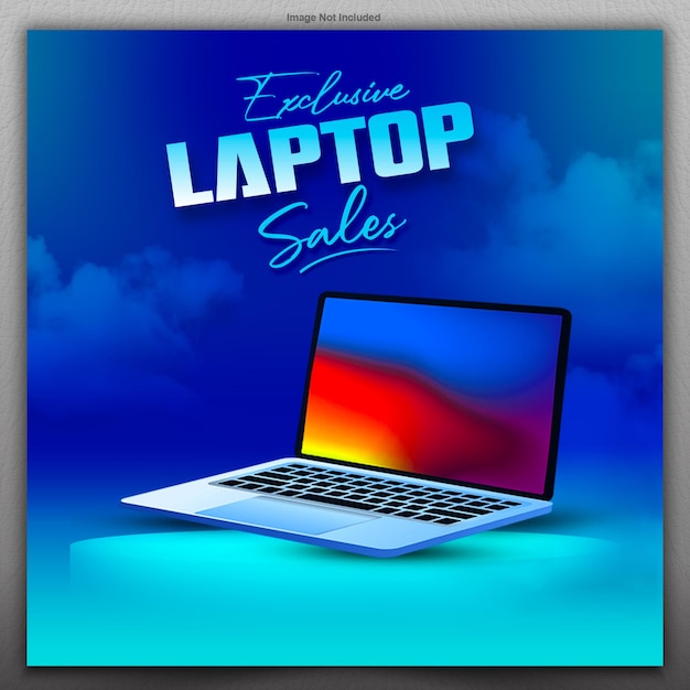 Laptop Sales poster design template