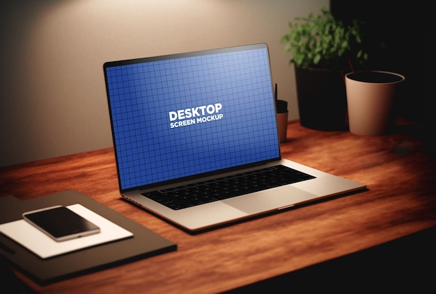 Laptop screen mockup design