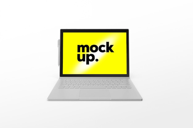 A laptop screen Mockup on Editable Background Colors with Front View