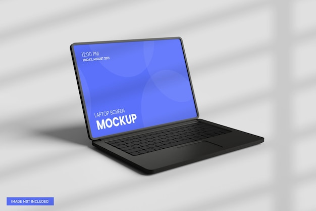 Laptop Screen Mockup Front View in 3D Rendering