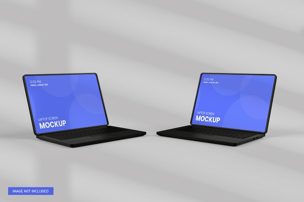 Laptop Screen Mockup Front View in 3D Rendering