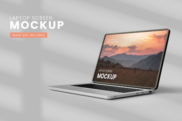 Laptop Screen Mockup Front View in 3D Rendering