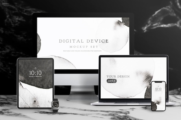 Laptop screen mockup psd digital device