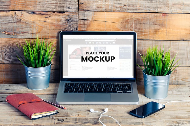 PSD laptop screen mockup