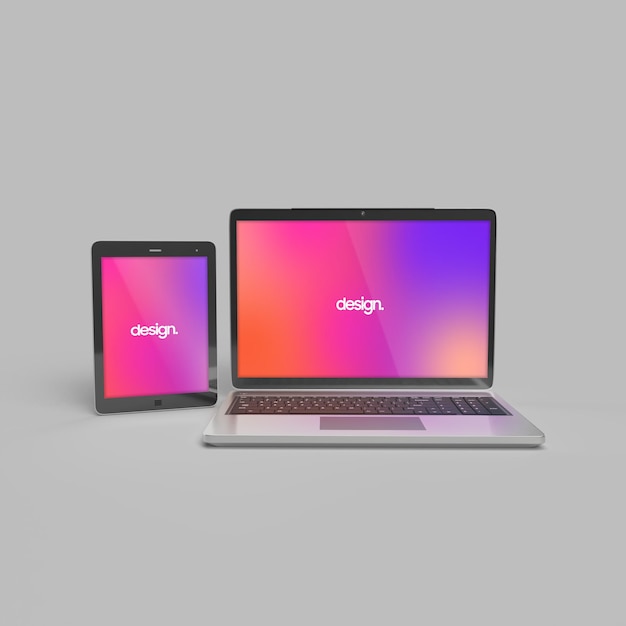 Laptop and tablet mockup