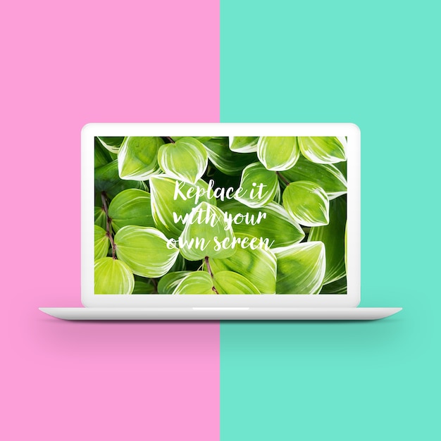 PSD laptop two toned background mock up