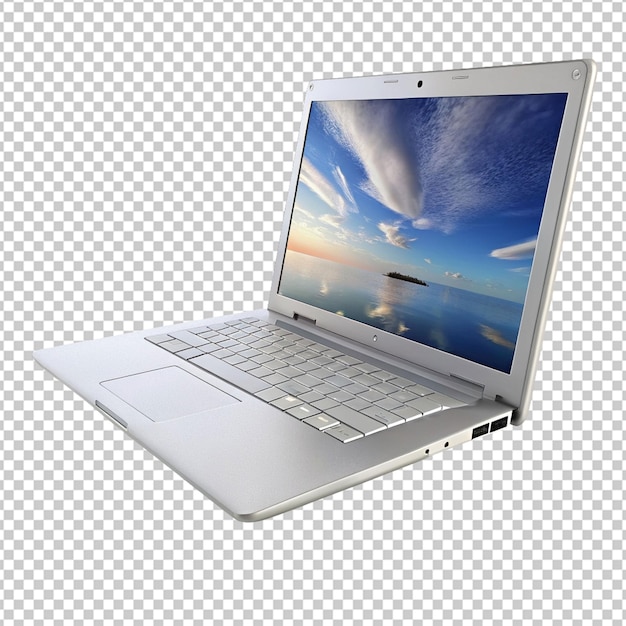 laptop on a white background 3d rendering comput