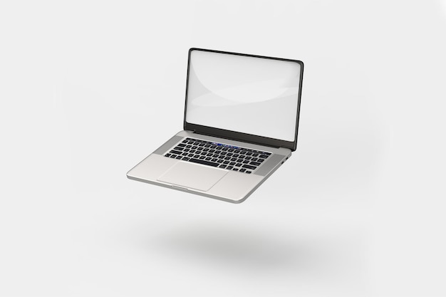 a laptop with a black and white keyboard on a white background