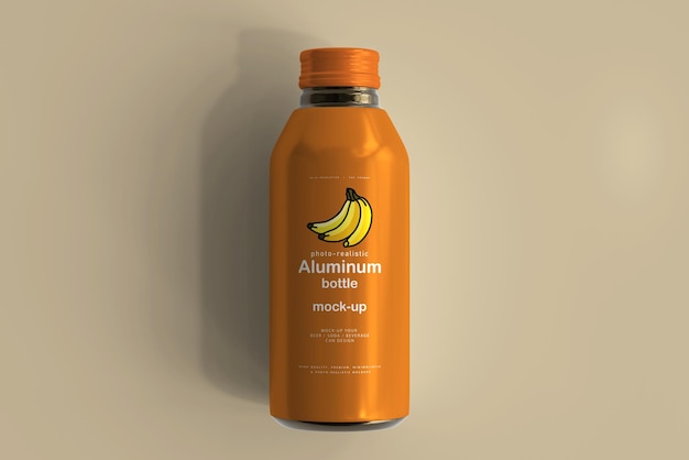 Large Aluminum Beverage Bottle Mockup